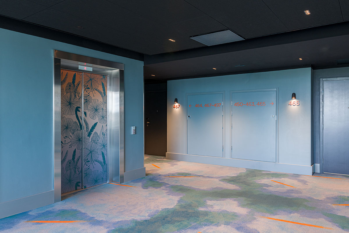 Rune & Berg Design is responsible for Sokos Hotel Flamingo’s spatial and graphic design, including wallpaper designs and the look for each room and the signage.