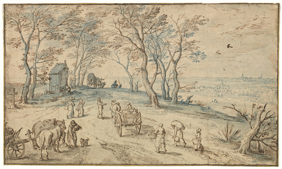Jan Brueghel: Dorpelingen op weg naar de markt. Photo: Royal Museums of Fine Arts of Belgium