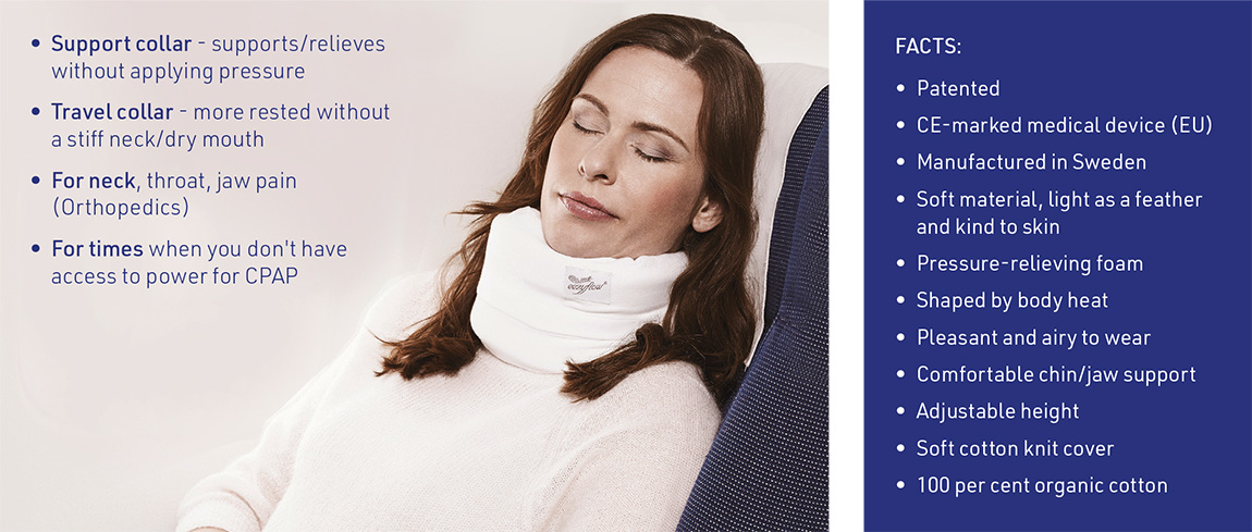 Eezyflow sleep collar for social snoring - Positional therapy = First aid = Recovery position = More open airways