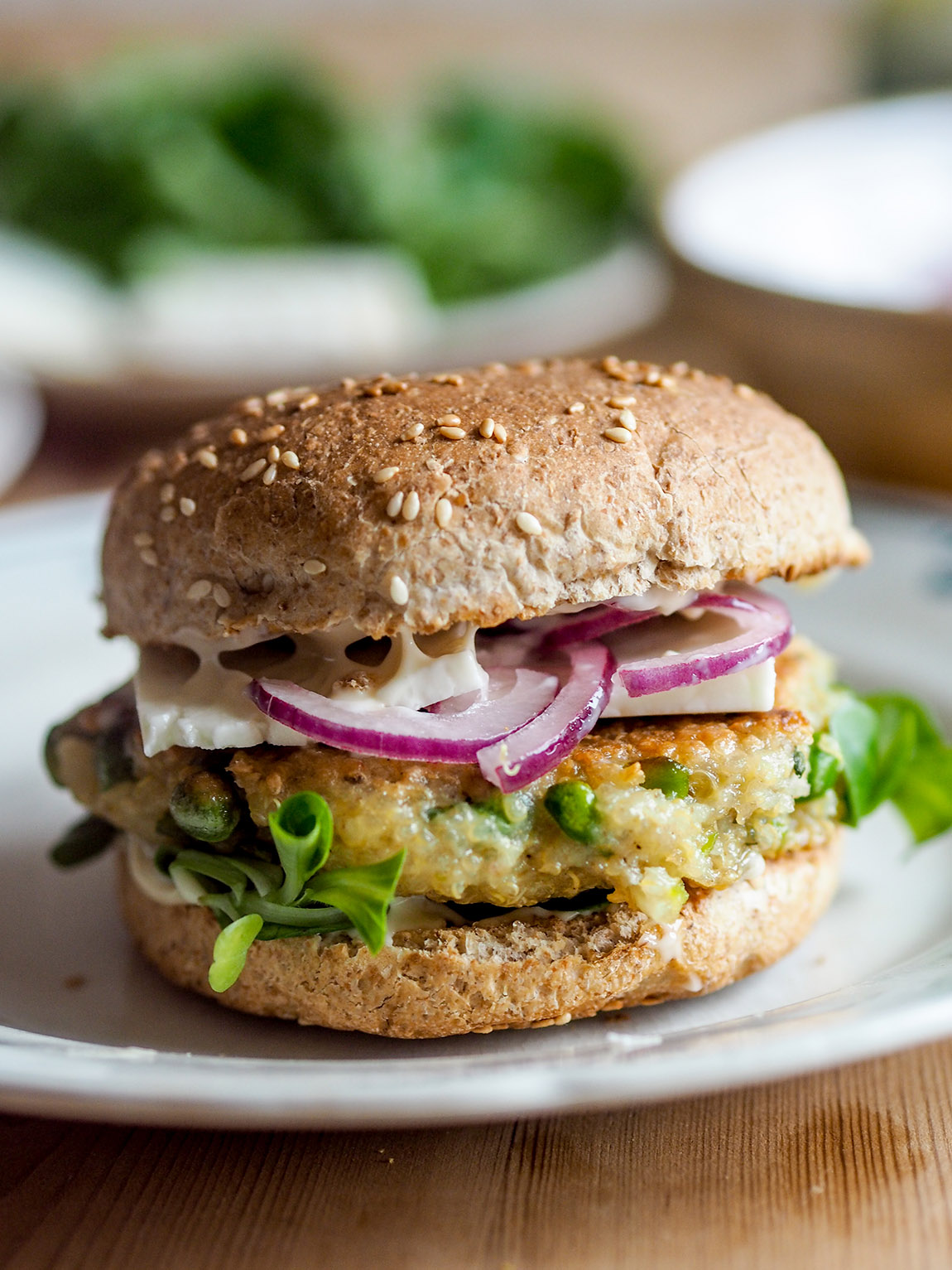 Katharina Kjeldgaard Quinoa patties with peas, lemon, and mint