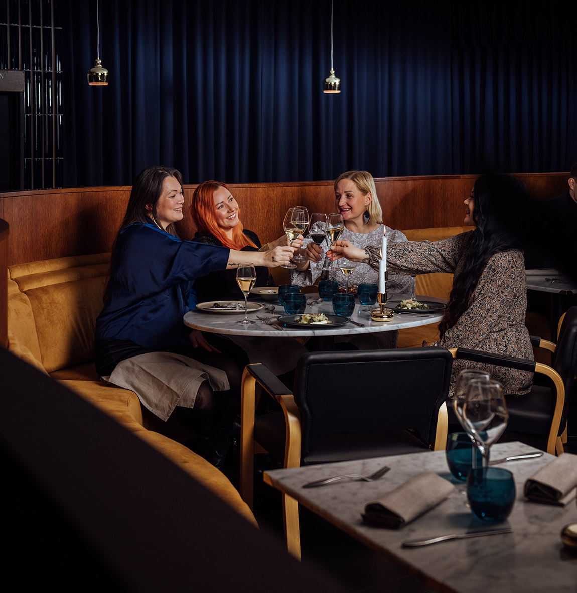 Finlandia Bistro has original Alvar Aalto design details, Finnish art, and a warm, relaxed atmosphere. Photo: Mikko Uosukainen Photo: Mikko Uosukainen